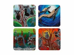 Melanie Hava Journeys Cork Back Coaster 10.5cm Set Of 4 Assorted Gift Boxed