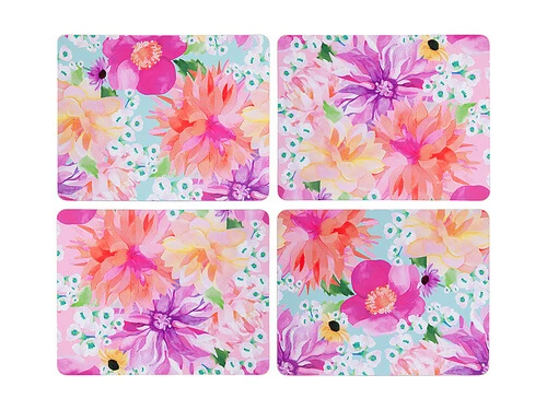 Teas & C's Dahlia Daze Cork Back Placemat Set Of 4 34x26.5cm Assorted Gift Boxed 3 Teas & C's Dahlia Daze Cork Back Placemat Set Of 4 34x26.5cm Assorted Gift Boxed