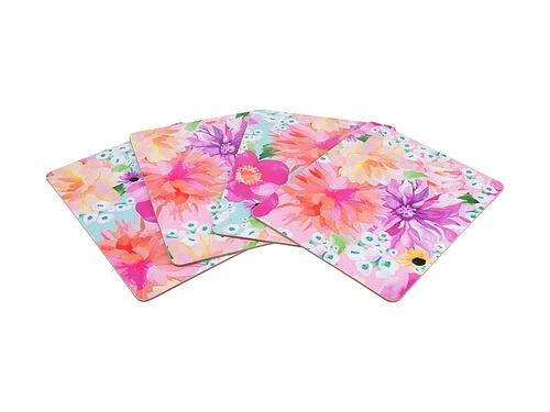 Teas & C's Dahlia Daze Cork Back Placemat Set Of 4 34x26.5cm Assorted Gift Boxed 4 Teas & C's Dahlia Daze Cork Back Placemat Set Of 4 34x26.5cm Assorted Gift Boxed - Image 2