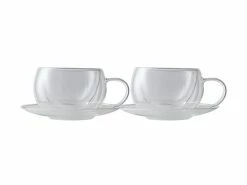 Blend Double Wall Cup & Saucer 270ML Set Of 2 Gift Boxed