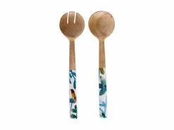 Marc Martin Dusk Salad Servers Mango Wood Enamel Finish 31cm