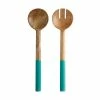 Mezze Salad Servers Mango Wood Enamel Finish 31cm Jade 2 Mezze Salad Servers Mango Wood Enamel Finish 31cm Jade -Dinnerware shop gx0407
