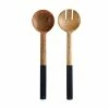 Mezze Salad Servers Mango Wood Enamel Finish 31cm Charcoal -Dinnerware shop gx0409
