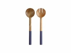 Mezze Salad Servers Mango Wood 31cm Denim