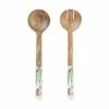 Royal Botanic Gardens Native Blooms Salad Servers Wood Enamel 31cm
