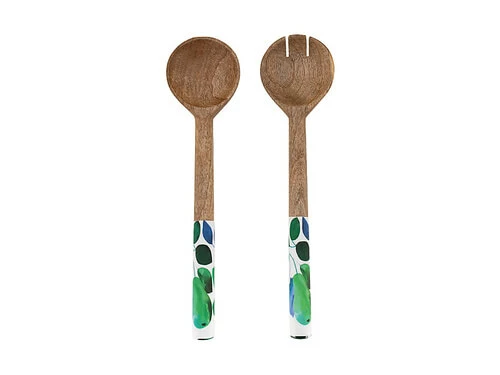 Giverny Salad Servers Wood Enamel 31cm 4 Giverny Salad Servers Wood Enamel 31cm - Image 2