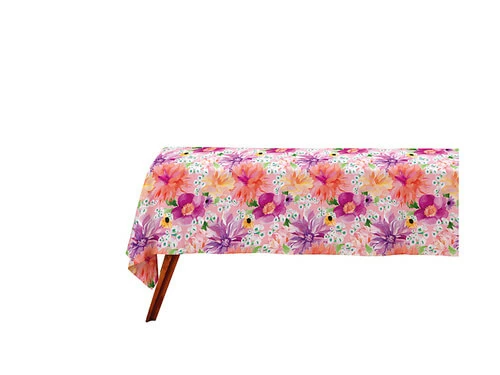 Teas & C's Dahlia Daze Cotton Rectangular Tablecloth 270x150cm Pink 3 Teas & C's Dahlia Daze Cotton Rectangular Tablecloth 270x150cm Pink