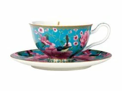 Teas & C's Silk Road Footed Cup & Saucer 200ML Aqua Gift Boxed -Dinnerware shop hv0162 2