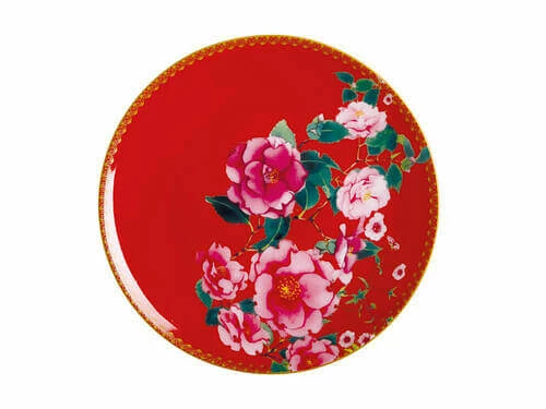Teas & C's Silk Road Coupe Plate 19.5cm Cherry Red Gift Boxed 5 Teas & C's Silk Road Coupe Plate 19.5cm Cherry Red Gift Boxed - Image 3