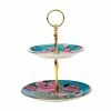 Teas & C's Silk Road 2 Tier Cake Stand Aqua Gift Boxed