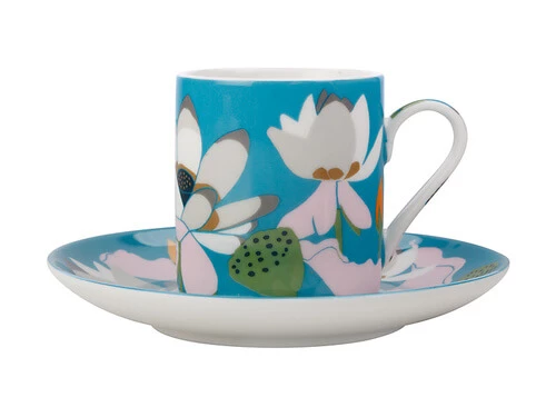 Royal Botanic Gardens Victoria Lotus Demi Cup & Saucer 100ML Aqua Gift Boxed 3 Royal Botanic Gardens Victoria Lotus Demi Cup & Saucer 100ML Aqua Gift Boxed