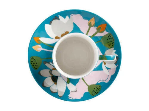 Royal Botanic Gardens Victoria Lotus Demi Cup & Saucer 100ML Aqua Gift Boxed 5 Royal Botanic Gardens Victoria Lotus Demi Cup & Saucer 100ML Aqua Gift Boxed - Image 3