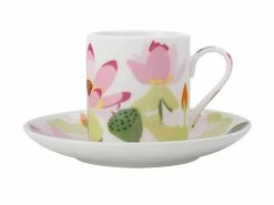 Royal Botanic Gardens Victoria Lotus Demi Cup & Saucer 100ML White Gift Boxed