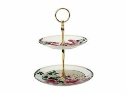 Teas & C's Silk Road 2 Tiered Cake Stand White Gift Boxed