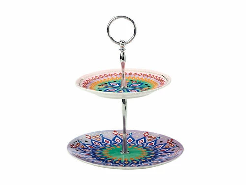 Teas & C's Zanzibar 2 Tiered Cake Stand Gift Boxed 3 Teas & C's Zanzibar 2 Tiered Cake Stand Gift Boxed