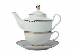 Teas & C's Classic Tea For One With Infuser 380ML White Gift Boxed