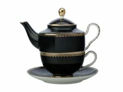 Teas & C's Classic Tea For One With Infuser 380ML Black Gift Boxed