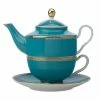 Teas & C's Classic Tea For One With Infuser 380ML Aqua Gift Boxed