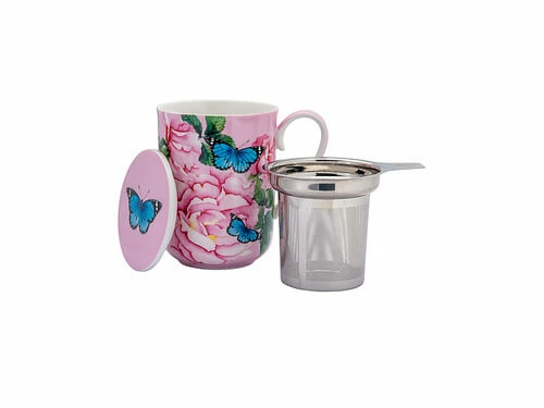 Gabby Malpas Posey Mug With Infuser 340ML Cabbage Roses Gift Boxed 3 Gabby Malpas Posey Mug With Infuser 340ML Cabbage Roses Gift Boxed
