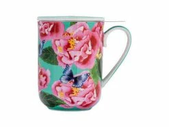 Gabby Malpas Posey Mug With Infuser 340ML Camellia Dreams Gift Boxed -Dinnerware shop hv0322 a1