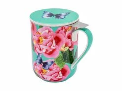 Gabby Malpas Posey Mug With Infuser 340ML Camellia Dreams Gift Boxed -Dinnerware shop hv0322 a2