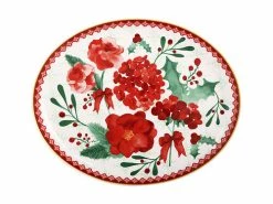 Mistletoe Oval Platter 38x30cm Gift Boxed