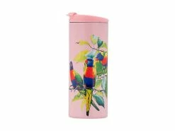 Katherine Castle Bird Talk Double Wall Insulated Cup 350ML Rainbow Lorikeets -Dinnerware shop jr0188 side 1