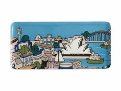 Megan McKean Cities Rectangular Plate 25x12cm Sydney Gift Boxed -Dinnerware shop kl0041 2
