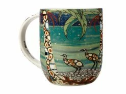 Melanie Hava Jugaig-Bana-Wabu Mug 440ML Cassowaries Home Gift Boxed -Dinnerware shop kl0052 1f