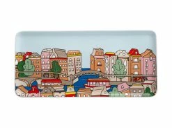 Megan McKean Cities Rectangle Plate 25x12cm Amsterdam Gift Boxed
