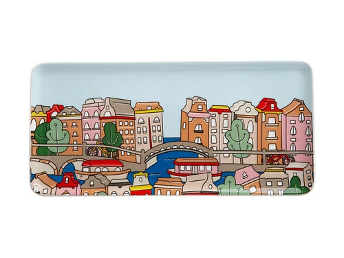 Megan McKean Cities Rectangle Plate 25x12cm Amsterdam Gift Boxed 3 Megan McKean Cities Rectangle Plate 25x12cm Amsterdam Gift Boxed