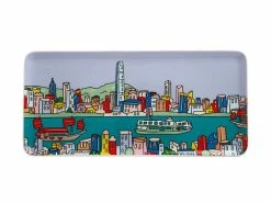 Megan McKean Cities Rectangle Plate 25x12cm Hong Kong Gift Boxed