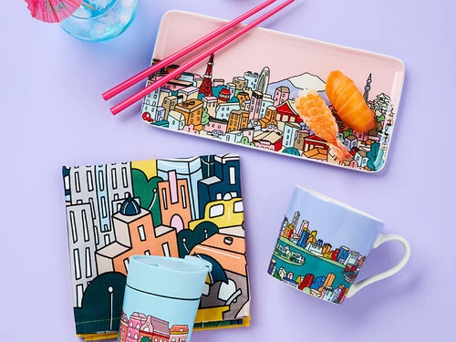 Megan McKean Cities Rectangle Plate 25x12cm Amsterdam Gift Boxed 4 Megan McKean Cities Rectangle Plate 25x12cm Amsterdam Gift Boxed - Image 2