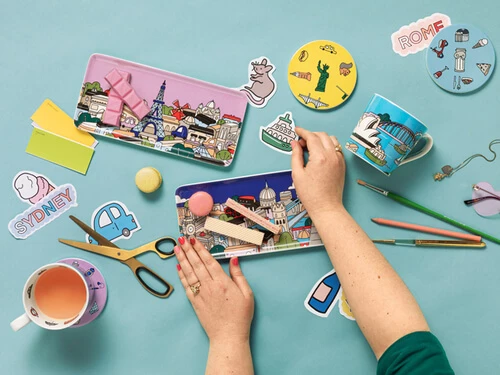 Megan McKean Cities Ceramic Round Coaster 10.5cm Rome 4 Megan McKean Cities Ceramic Round Coaster 10.5cm Rome - Image 2