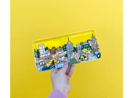 Megan McKean Cities Rectangular Plate 25x12cm New York Gift Boxed 4 Megan McKean Cities Rectangular Plate 25x12cm New York Gift Boxed - Image 2
