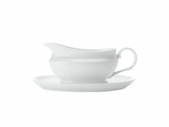 White Basics Gravy Boat & Saucer 550ML
