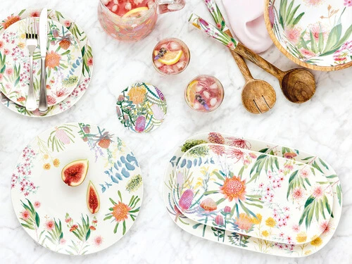 Royal Botanic Gardens Native Blooms Salad Servers Wood Enamel 31cm 4 Royal Botanic Gardens Native Blooms Salad Servers Wood Enamel 31cm - Image 2