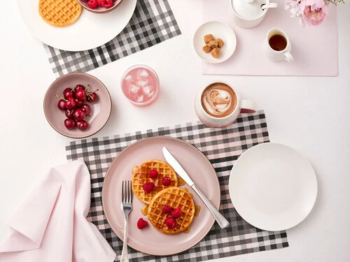 Table Accents Placemat 45x30cm White Grey Check 4 Table Accents Placemat 45x30cm White Grey Check - Image 2