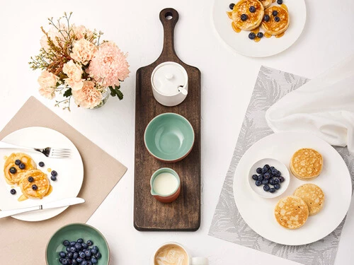 Table Accents Placemat 45x30cm Frond Silver White 4 Table Accents Placemat 45x30cm Frond Silver White - Image 2