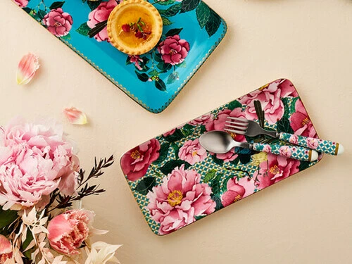 Teas & C's Silk Road Coupe Plate 19.5cm Aqua Gift Boxed 4 Teas & C's Silk Road Coupe Plate 19.5cm Aqua Gift Boxed - Image 2