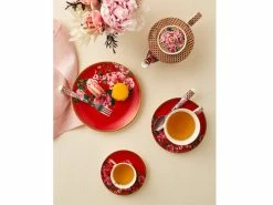 Teas & C's Silk Road Teapot With Infuser 500ML Cherry Red Gift Boxed -Dinnerware shop teas cs silk road teapot plate red 1
